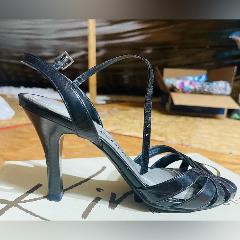 Connie Elegant Black Strappy Heels